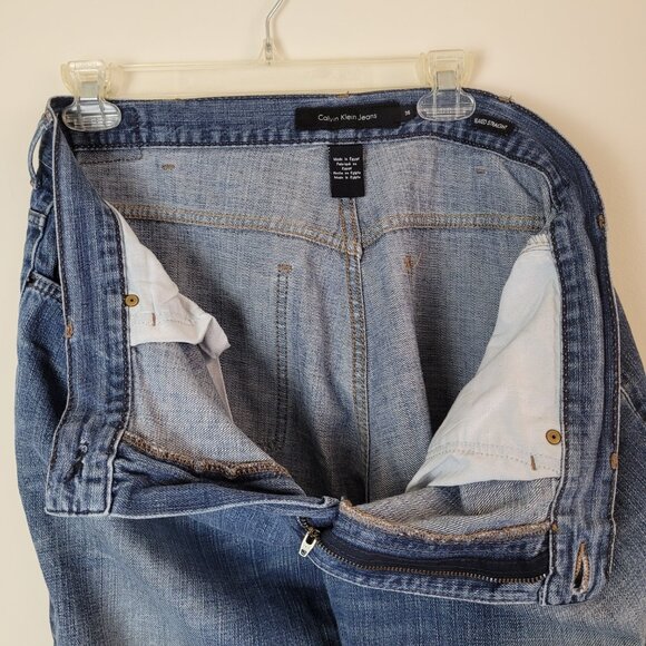 Vintage Calvin Klein Jeans Mens 36x30 Blue Medium Wash Cotton Straight Baggy Y2K - Picture 5 of 16